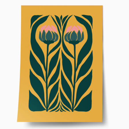 Πόστερ PINK AND GREEN FLOWERS 2 - Botanical - Λουλούδια Sticky 1