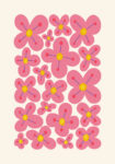 Πόστερ PINK AND YELLOW ABSTRACT FLORAL