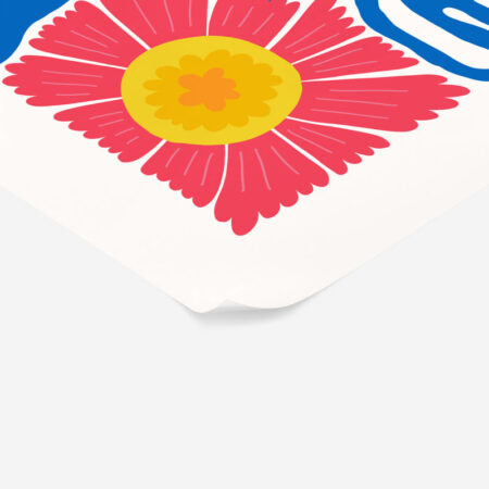 Πόστερ RED AND BLUE ABSTRACT FLORAL - Posters Sticky 2