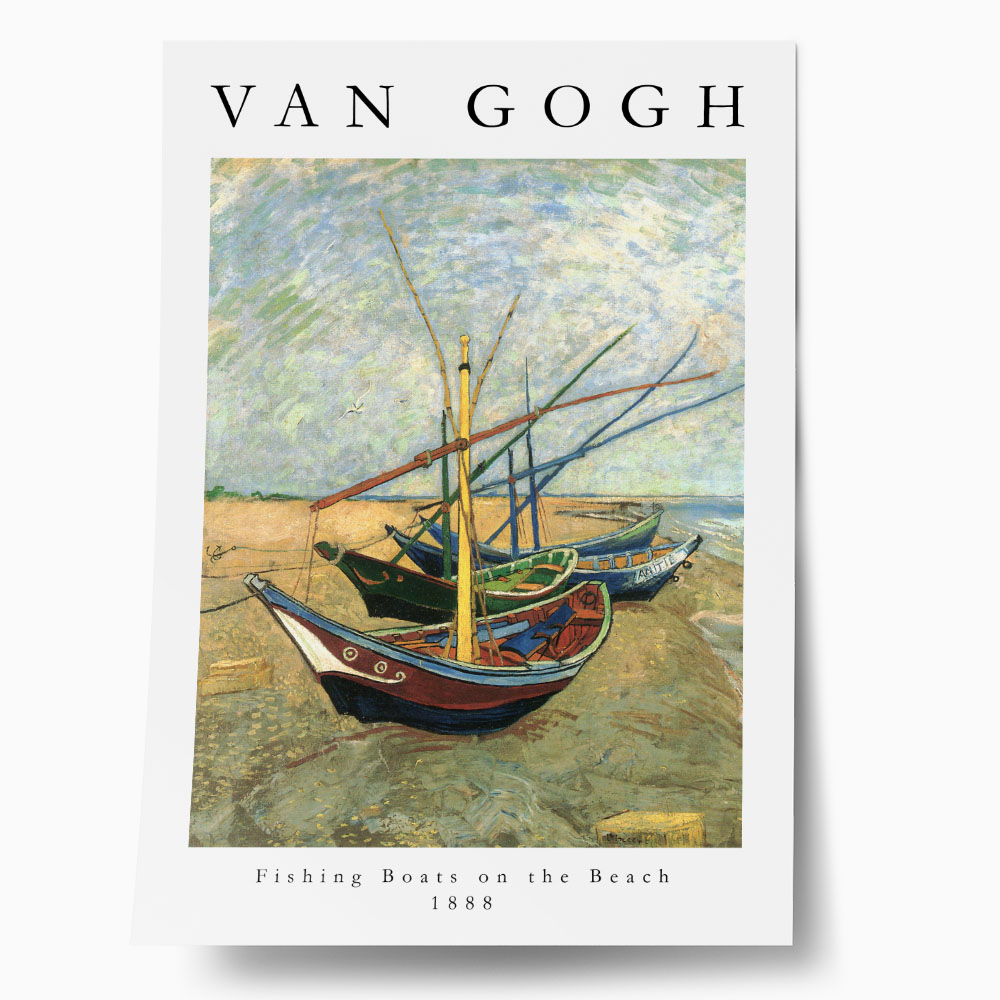 Πόστερ VAN GOGH - FISHING BOATS ON THE BEACH AT SAINTES-MARIES