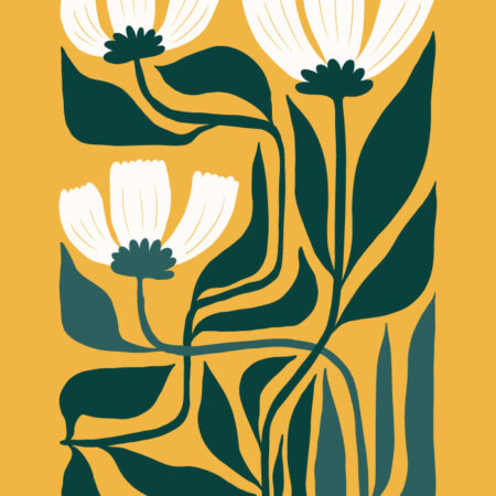Πόστερ WHITE AND GREEN FLOWERS 2 - Botanical - Λουλούδια Sticky 3