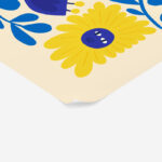 Πόστερ YELLOW AND BLUE ABSTRACT FLORAL