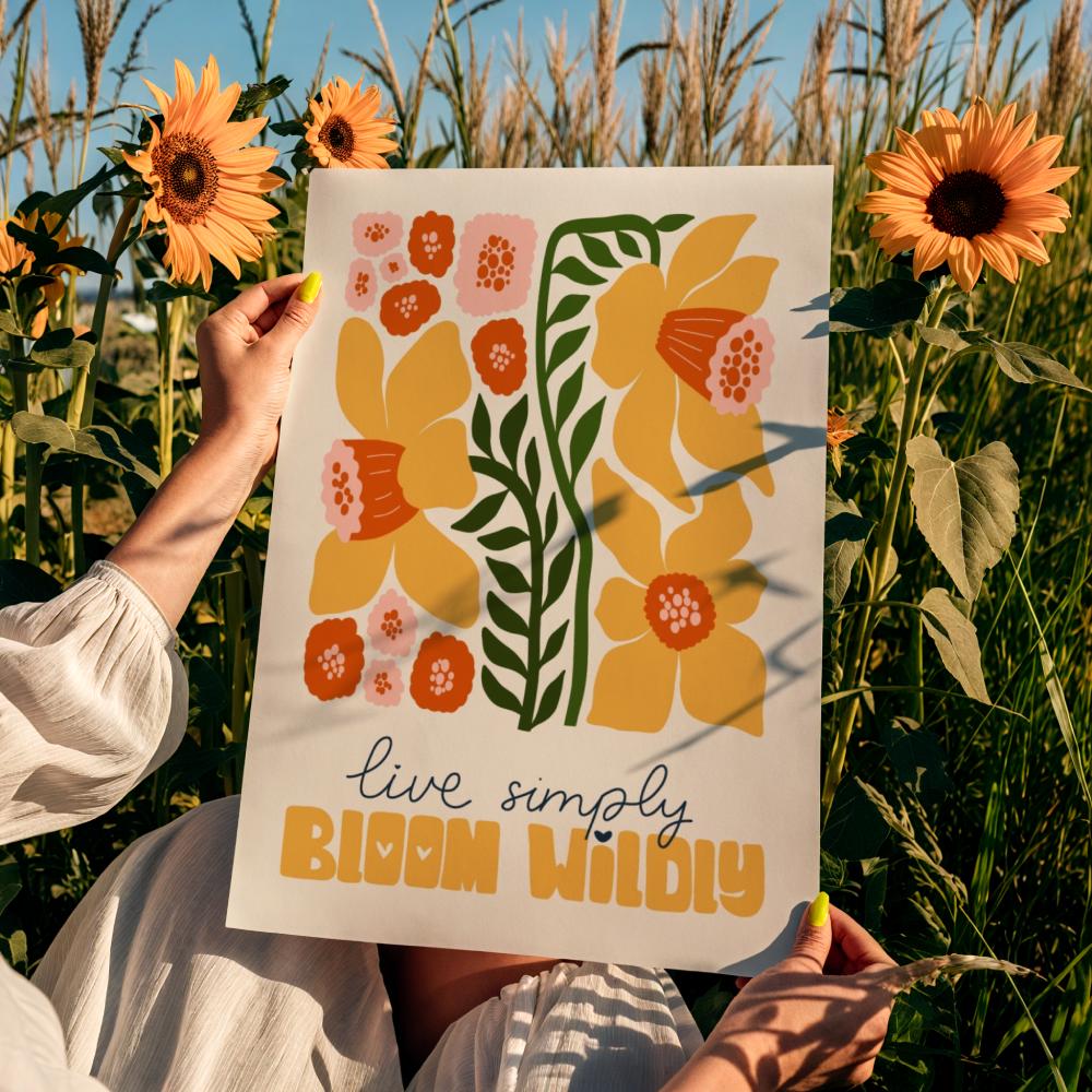 Πόστερ MATISSE STYLE FLORAL LIVE SIMPLY BLOOM WILDLY