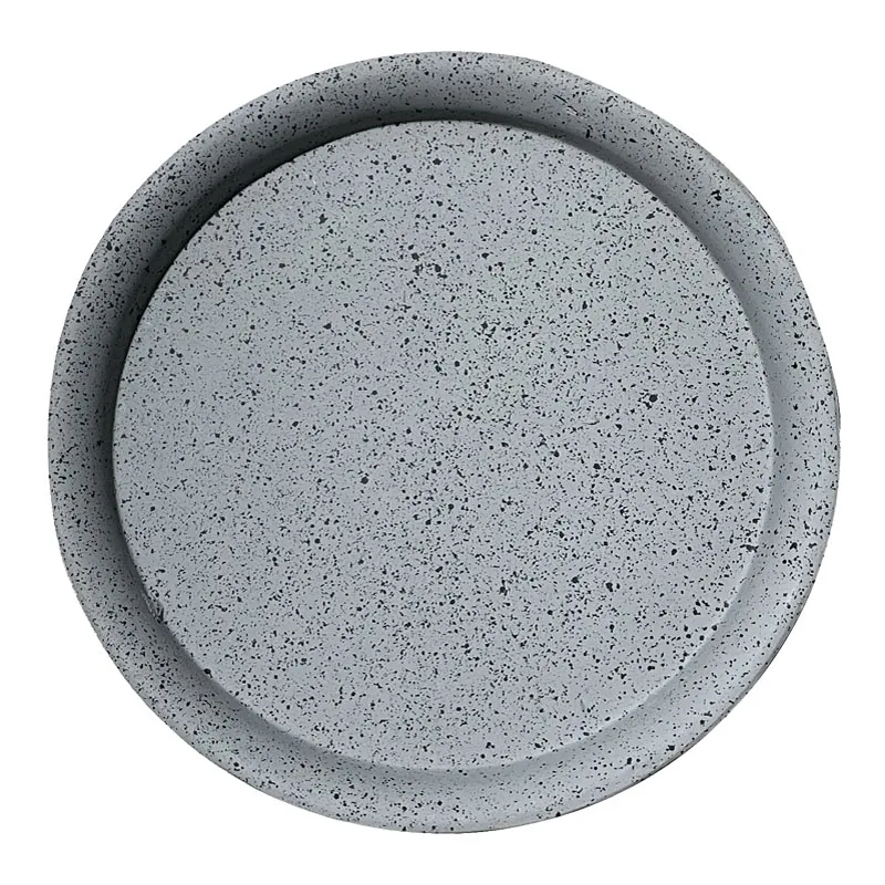 ΠΙΑΤΟ FIBER CLAY ΓΚΡΙ ΓΡΑΝΙΤΗ ΣΤΡΟΓΓΥΛΟ ΓΙΑ ΚΑΣΠΩ - Φ28x3.5cm