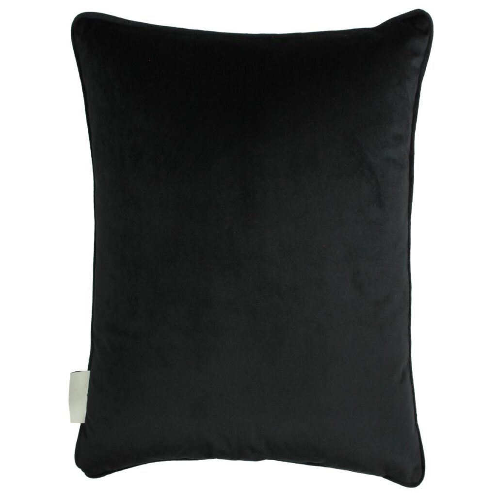 Μαξιλάρι Με Σχέδιο Τριαντάφυλλο Μαύρο Polyester 43x43cm