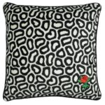 Μαξιλάρι Με Σχέδιο Τριαντάφυλλο Μαύρο Polyester 43x43cm