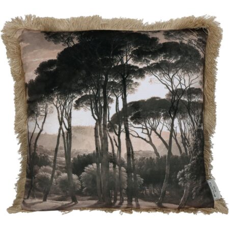 Μαξιλάρι Δάσος Καφέ Βελούδο 45x45cm - Διακοσμητικά Μαξιλάρια