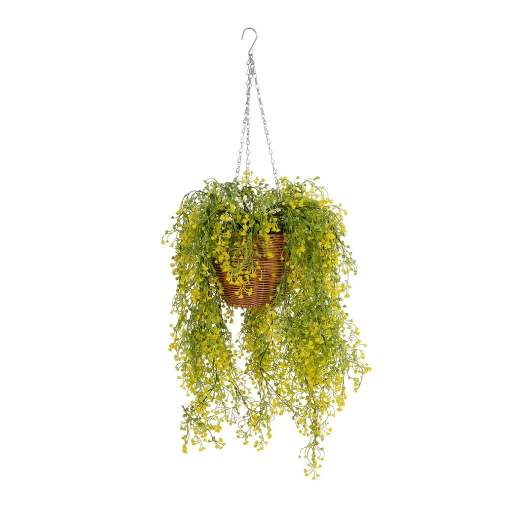 GOLDEN BELL WILLOW HANGING PLANT 20626 Τεχνητό Κρεμαστό Διακοσμητικό Φυτό Κίτρινη Ιτιά Μ40 x Π40 x Y60cm