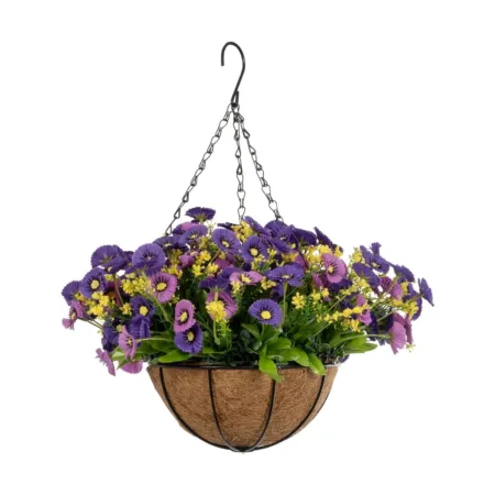 GERBERA HANGING PLANT 20637 Τεχνητό Κρεμαστό Διακοσμητικό Φυτό Ζέρμπερας Μ40 x Π40 x Y46cm - Sticky 1
