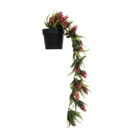 HANGING RED PINE CONE 20869 Τεχνητό Κρεμαστό Διακοσμητικό Φυτό Κόκκινο Κουκουνάρι Μ17 x Π17 x Υ50cm -  Sticky 1