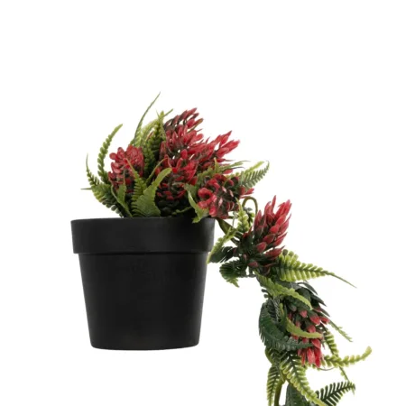HANGING RED PINE CONE 20869 Τεχνητό Κρεμαστό Διακοσμητικό Φυτό Κόκκινο Κουκουνάρι Μ17 x Π17 x Υ50cm -  Sticky 2