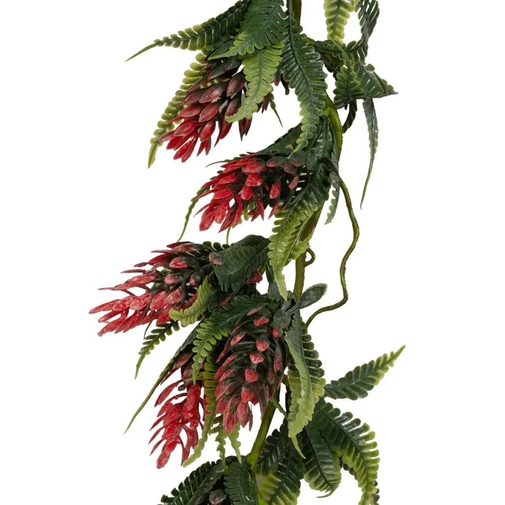 HANGING RED PINE CONE 20869 Τεχνητό Κρεμαστό Διακοσμητικό Φυτό Κόκκινο Κουκουνάρι Μ17 x Π17 x Υ50cm