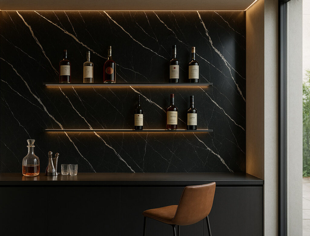 PVC Panel τοιχου 122cm x 280cm x 2,8mm CARRARA BLACK 204