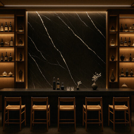 PVC Panel τοιχου 122cm x 280cm x 2,8mm CARRARA BLACK 204 -  Sticky 3