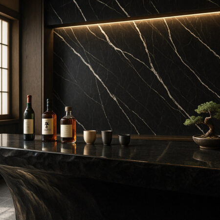 PVC Panel τοιχου 122cm x 280cm x 2,8mm CARRARA BLACK 204 -  Sticky 4