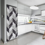 Αυτοκόλλητο ψυγείου BLACK AND WHITE MARBLE GEOMETRICAL