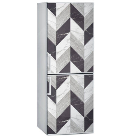 Αυτοκόλλητο ψυγείου BLACK AND WHITE MARBLE GEOMETRICAL - Απομιμηση υλικων