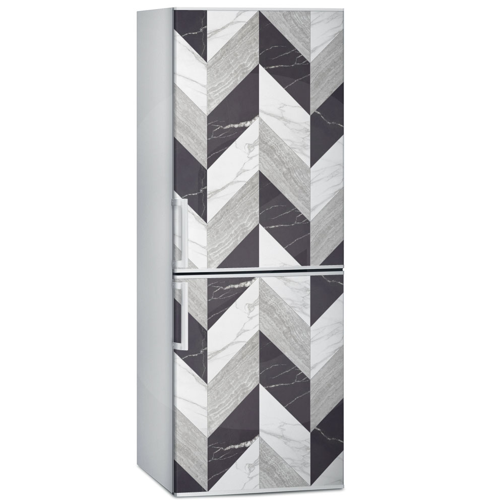 Αυτοκόλλητο ψυγείου BLACK AND WHITE MARBLE GEOMETRICAL