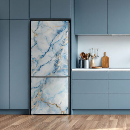 Αυτοκόλλητο ψυγείου BLUE AND WHITE MARBLE - Απομιμηση υλικων Sticky 1