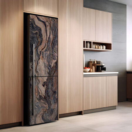 Αυτοκόλλητο ψυγείου BROWN AND BEIGE MARBLE - Απομιμηση υλικων Sticky 1