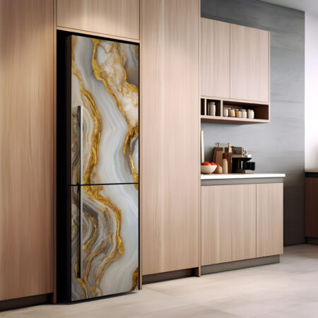 Αυτοκόλλητο ψυγείου BROWN AND GOLD MARBLE - Απομιμηση υλικων Sticky 1