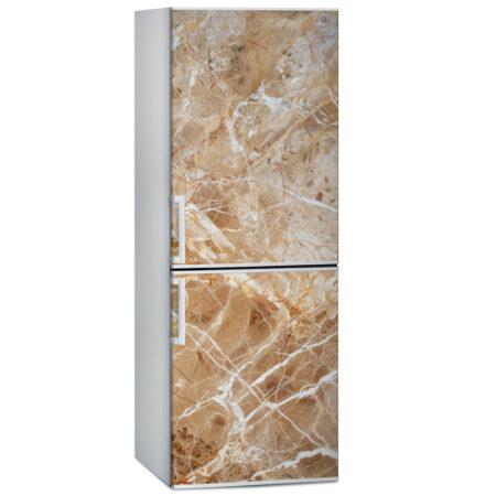 Αυτοκόλλητο ψυγείου BROWN AND WHITE MARBLE - Απομιμηση υλικων