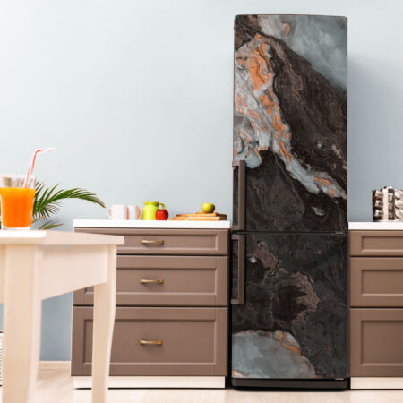 Αυτοκόλλητο ψυγείου BROWN ORANGE AND GREY MARBLE - Απομιμηση υλικων Sticky 1
