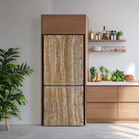 Αυτοκόλλητο ψυγείου BROWN STRIPES MARBLE - Απομιμηση υλικων Sticky 1