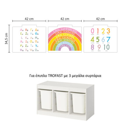Αυτοκόλλητα για Κουτιά Αποθήκευσης Trofast CUTE EDUCATIONAL - Αυτοκόλλητα για κουτιά IKEA TROFAST Sticky 9