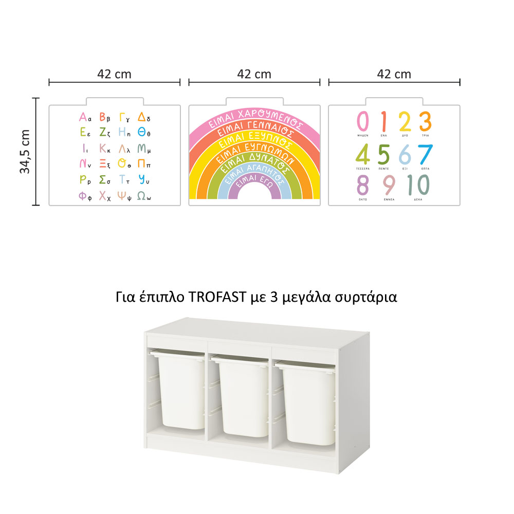 Αυτοκόλλητα για Κουτιά Αποθήκευσης Trofast CUTE EDUCATIONAL