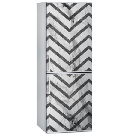 Αυτοκόλλητο ψυγείου GEOMETRIC BLACK AND WHITE MARBLE - Απομιμηση υλικων