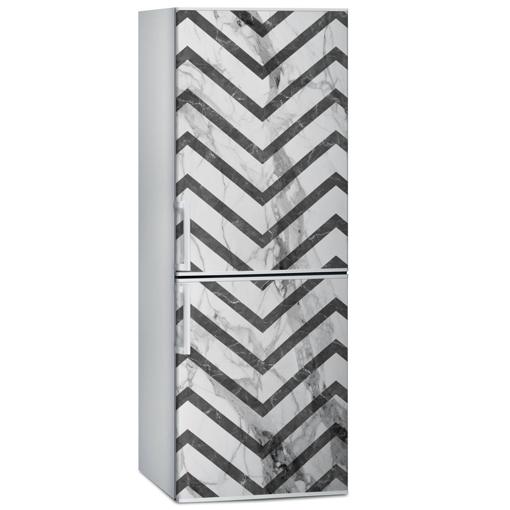 Αυτοκόλλητο ψυγείου GEOMETRIC BLACK AND WHITE MARBLE