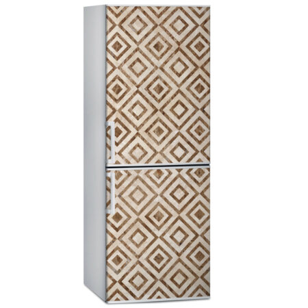 Αυτοκόλλητο ψυγείου GEOMETRIC BROWN MARBLE - Απομιμηση υλικων