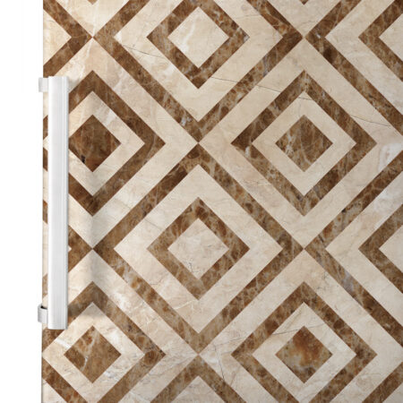 Αυτοκόλλητο ψυγείου GEOMETRIC BROWN MARBLE - Απομιμηση υλικων Sticky 2