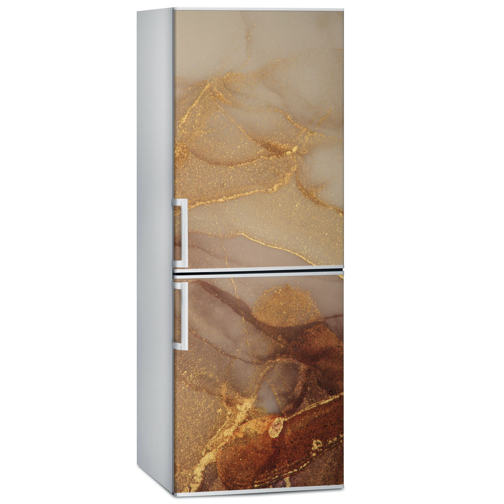 Αυτοκόλλητο ψυγείου GOLD AND RED MARBLE