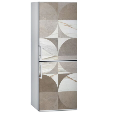 Αυτοκόλλητο ψυγείου MARBLE BEIGE CIRCLES GEOMETRICAL - Απομιμηση υλικων