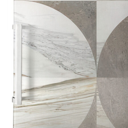 Αυτοκόλλητο ψυγείου MARBLE BEIGE CIRCLES GEOMETRICAL - Απομιμηση υλικων Sticky 2