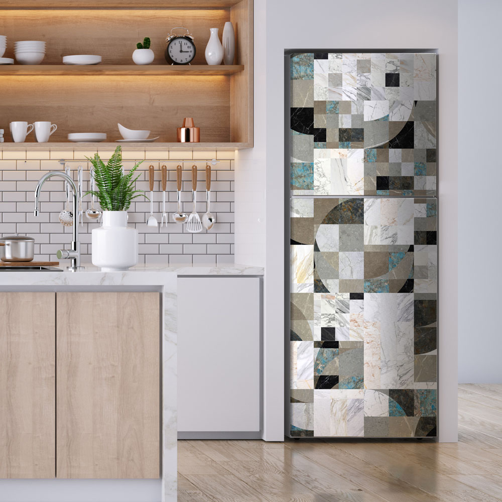 Αυτοκόλλητο ψυγείου MARBLE TILES GEOMETRICAL