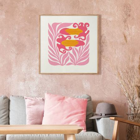 Πόστερ MATISSE STYLE TROPICAL ORANGE AND PINK FLOWERS - Abstract - Αφηρημένα
