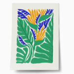 Πόστερ MATISSE STYLE TROPICAL ORANGE BLUE AND GREEN PLANTS