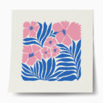 Πόστερ MATISSE STYLE TROPICAL PINK AND BLUE FLOWERS