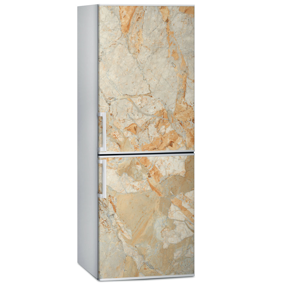 Αυτοκόλλητο ψυγείου ORANGE AND BEIGE MARBLE