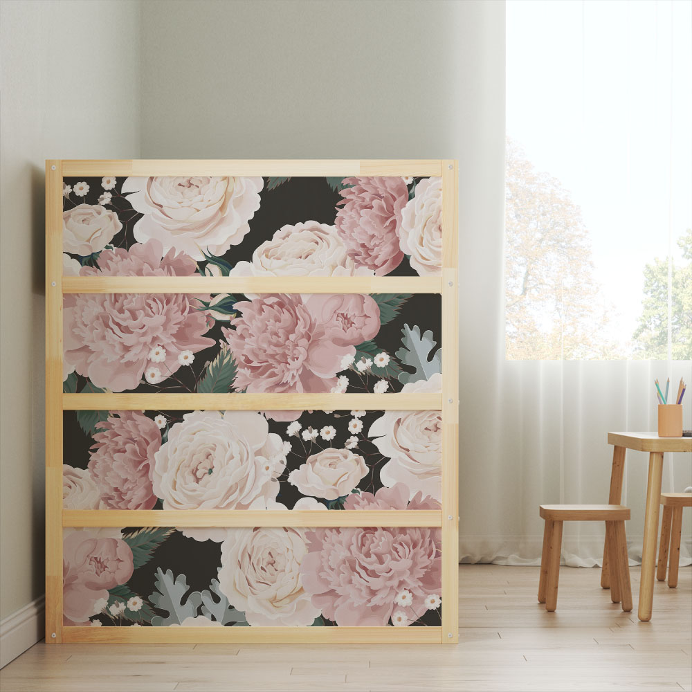 Αυτοκολλητα Επίπλων για Κρεβάτι KURA PEONIES