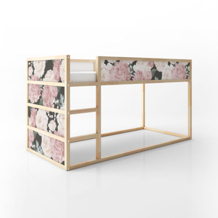 Αυτοκολλητα Επίπλων για Κρεβάτι KURA PEONIES - Αυτοκόλλητα για κρεβάτια IKEA KURA