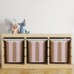 Αυτοκόλλητα για Κουτιά Αποθήκευσης Trofast PINK AND BROWN STRIPES