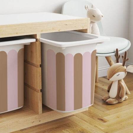 Αυτοκόλλητα για Κουτιά Αποθήκευσης Trofast PINK AND BROWN STRIPES - Αυτοκόλλητα για κουτιά IKEA TROFAST Sticky 7