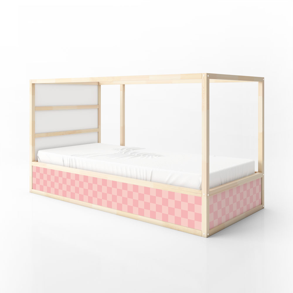 Αυτοκολλητα Επίπλων για Κρεβάτι KURA PINK SQUARES