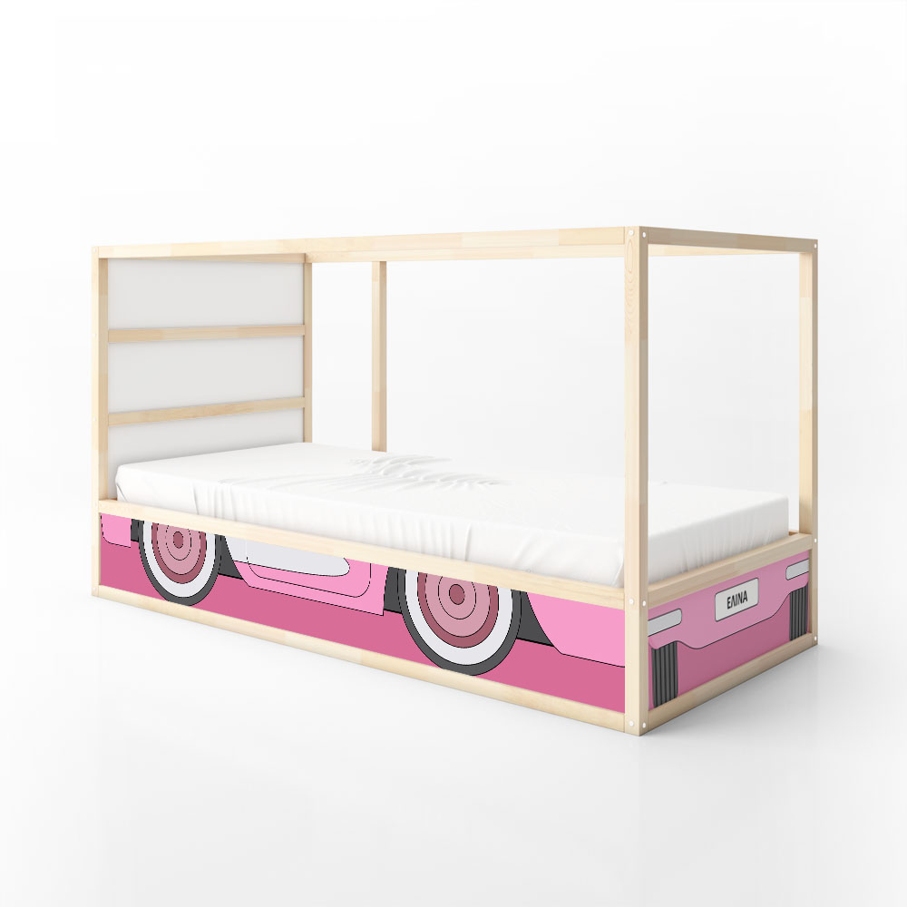 Αυτοκολλητα Επίπλων για Κρεβάτι KURA PINK VINTAGE CAR