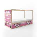 Αυτοκολλητα Επίπλων για Κρεβάτι KURA PINK VINTAGE CAR