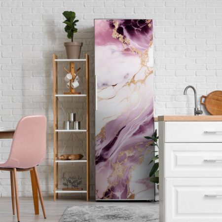 Αυτοκόλλητο ψυγείου PURPLE AND GOLD MARBLE - Απομιμηση υλικων Sticky 1